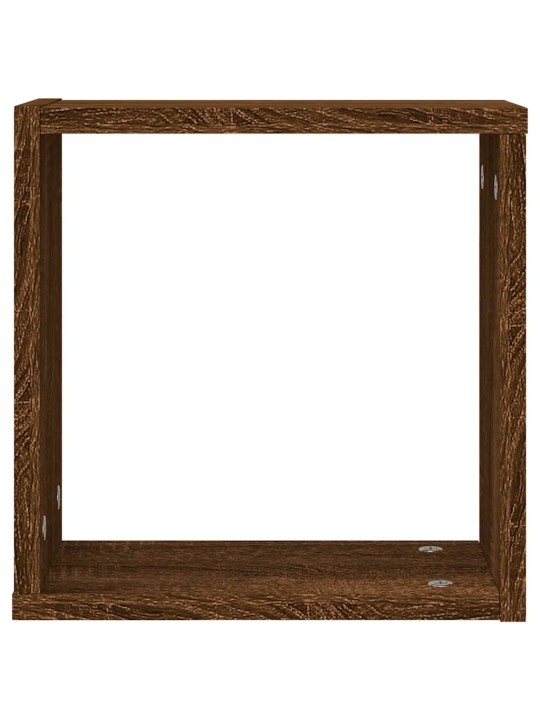 Kuutioseinähyllyt 4 kpl ruskea tammi 30x15x30 cm