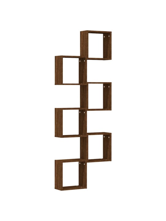 Kuutioseinähyllyt 6 kpl ruskea tammi 30x15x30 cm
