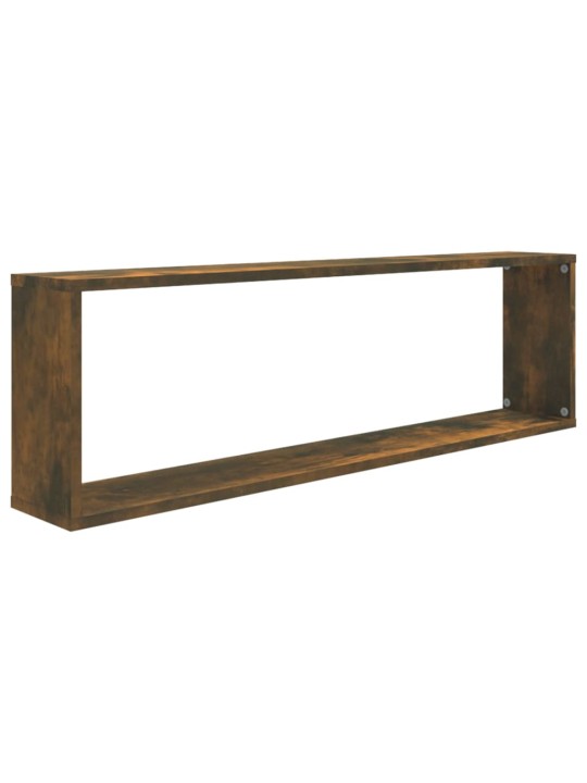 Seinäkuutiohyllyt 4 kpl savutammi 100x15x30 cm tekninen puu