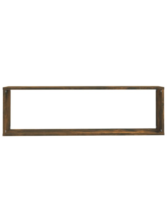 Seinäkuutiohyllyt 4 kpl savutammi 100x15x30 cm tekninen puu