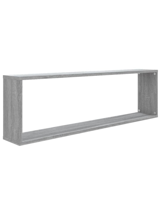 Seinäkuutiohyllyt 4 kpl harmaa sonoma 100x15x30 cm tekninen puu