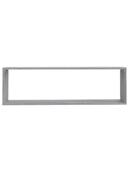 Seinäkuutiohyllyt 4 kpl harmaa sonoma 100x15x30 cm tekninen puu