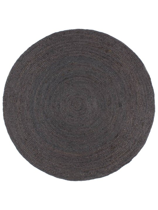 Käsintehty pyöreä juuttimatto 180 cm tummanharmaa