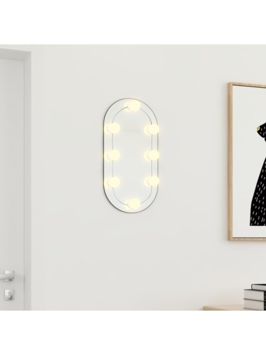 Peili LED-valoilla 40x20 cm lasi soikea