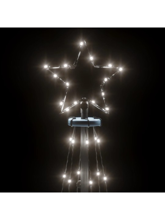 Kartio joulukuusi 108 kylmän valkoista LED-valoa 70x180 cm