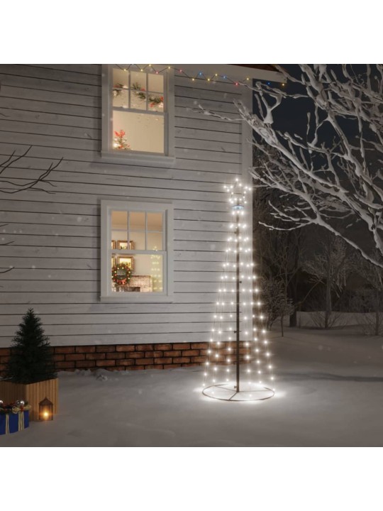 Kartio joulukuusi 108 kylmän valkoista LED-valoa 70x180 cm