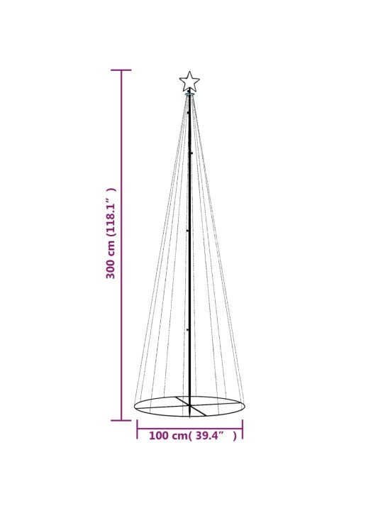 Kartio joulukuusi 310 lämpimän valkoista LED-valoa 100x300 cm