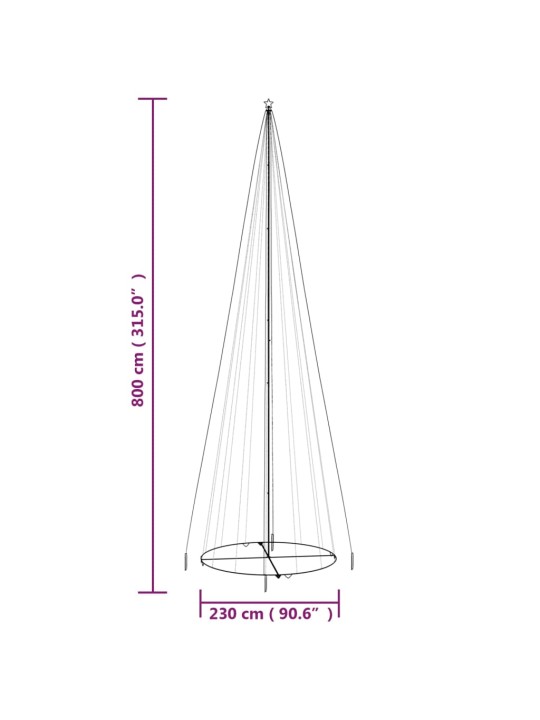 Kartio joulukuusi 1134 sinistä LED-valoa 230x800 cm