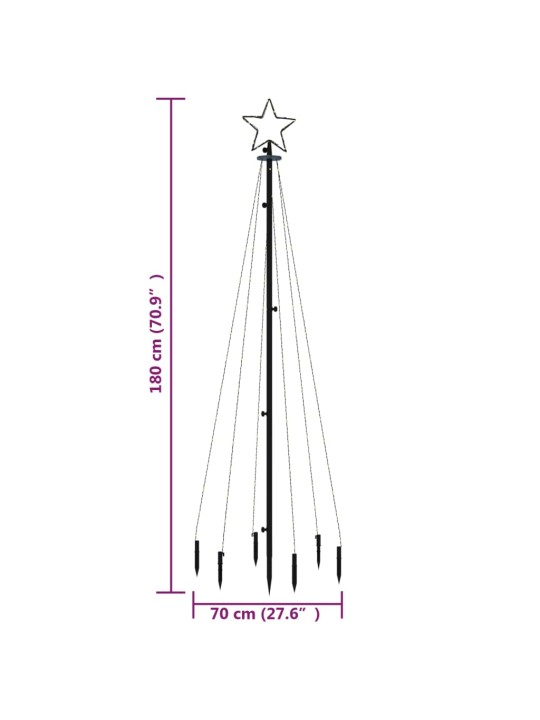 Joulukuusi piikillä 108 lämpimän valkoista LED-valoa 180 cm