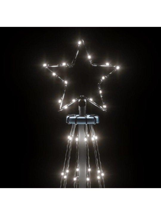 Joulukuusi piikillä 108 kylmän valkoista led-valoa 180 cm