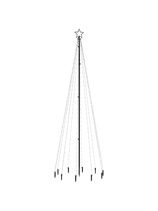 Joulukuusi piikillä 310 lämpimän valkoista LED-valoa 300 cm