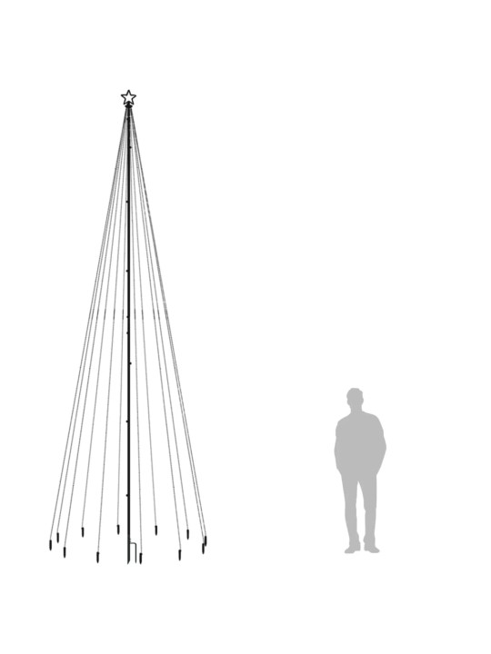 Joulukuusi piikillä 732 moniväristä LED-valoa 500 cm