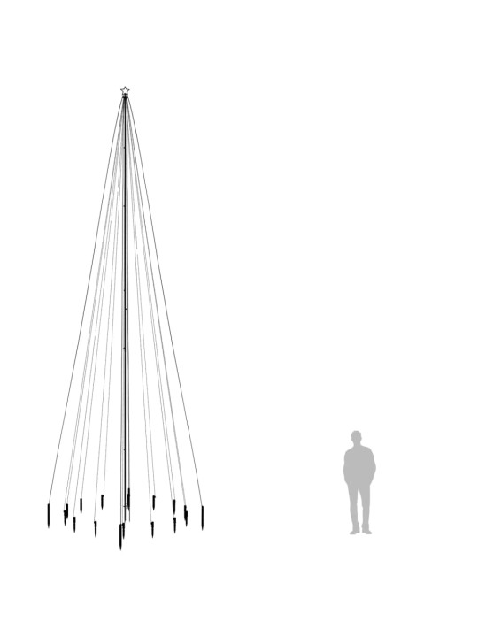 Joulukuusi piikillä 1134 lämpimän valkoista LED-valoa 800 cm