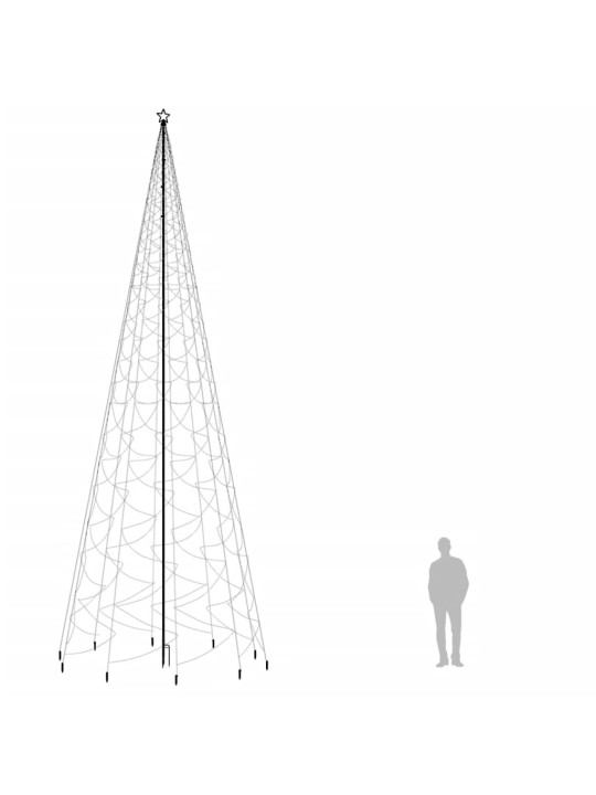 Joulukuusi piikillä 3000 lämpimän valkoista LED-valoa 800 cm