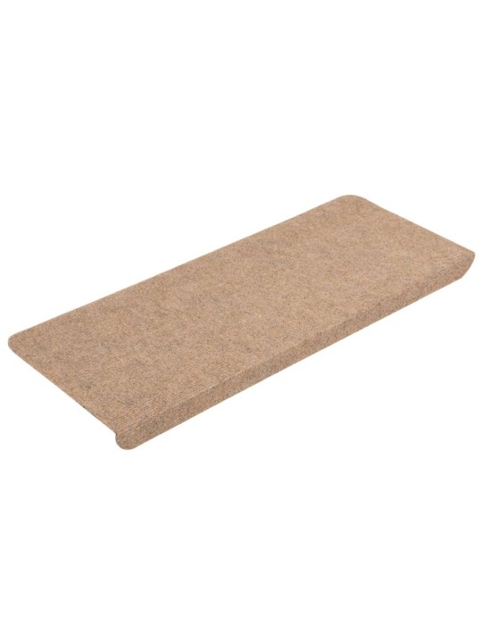 Itsekiinnittyvät porrasmatot 15 kpl 65x24,5x3,5 cm beige