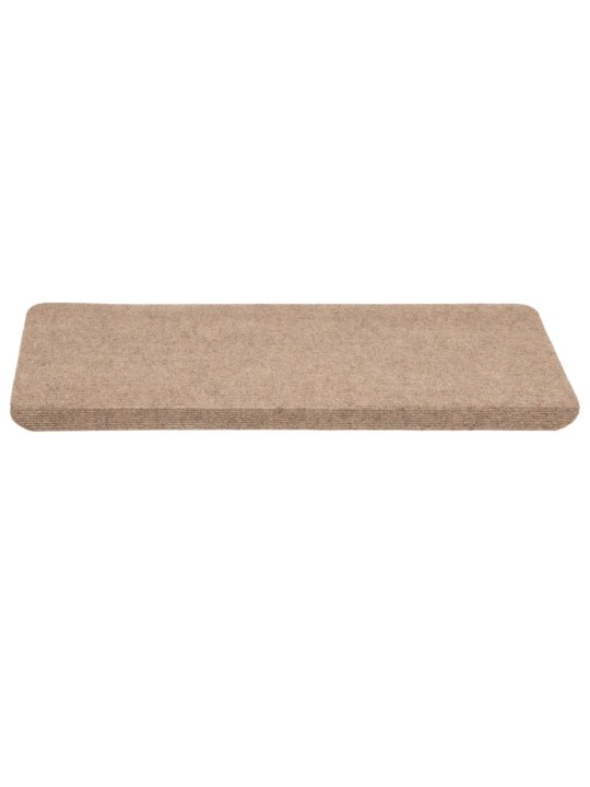 Itsekiinnittyvät porrasmatot 15 kpl 65x24,5x3,5 cm beige