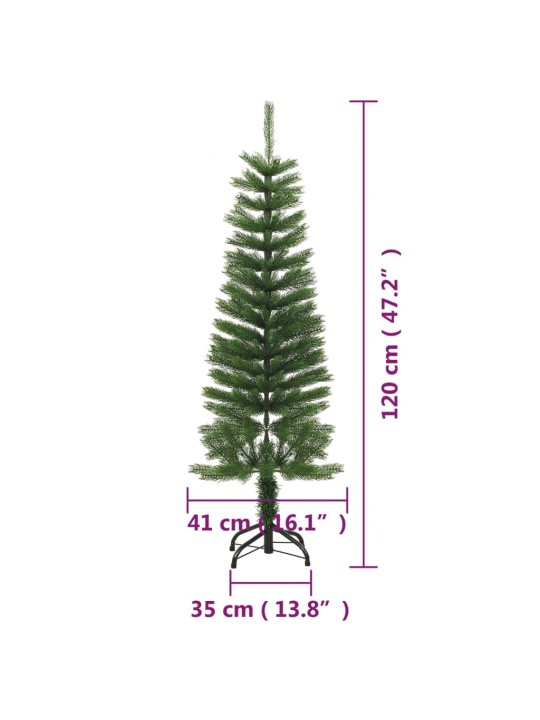 Ohut tekojoulukuusi jalustalla 120 cm PE