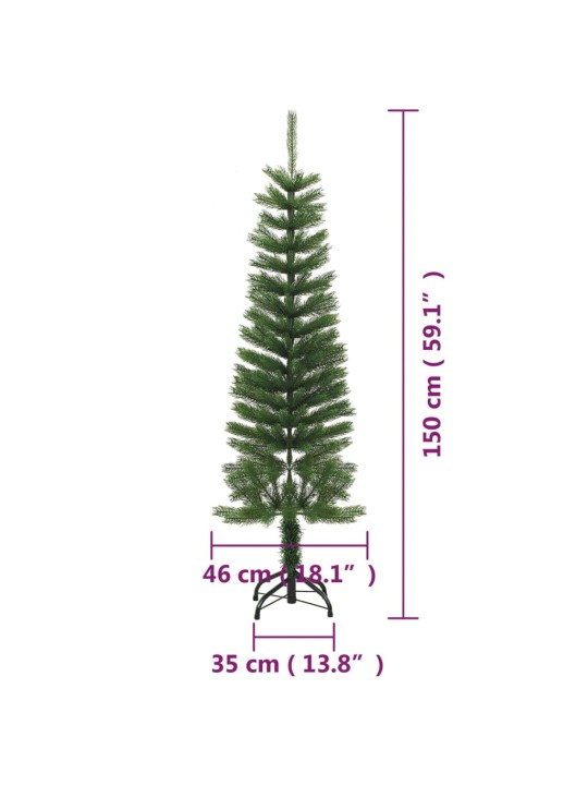 Ohut tekojoulukuusi jalustalla 150 cm PE