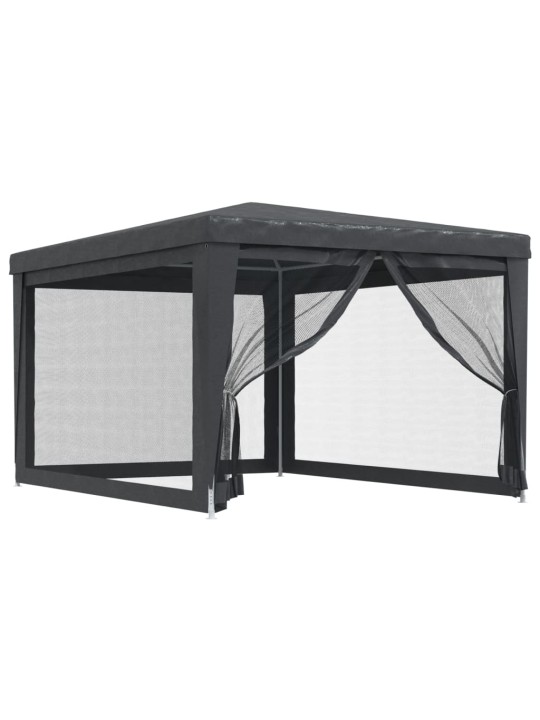 Juhlateltta 4 verkkosivuseinää antrasiitti 3x4 m hdpe