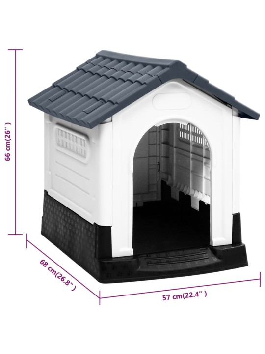 Koirankoppi harmaa 57x68x66 cm polypropeeni