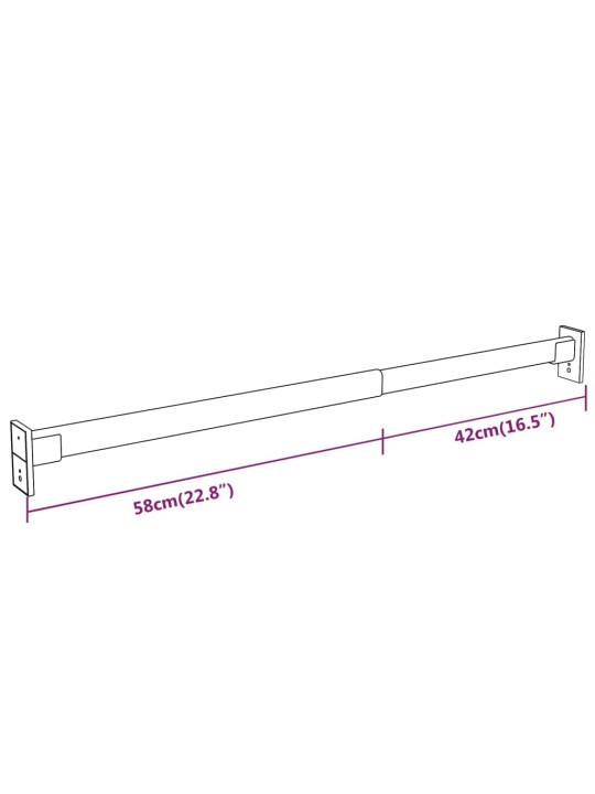 Teleskooppiset tangot vaatekaappiin 4 kpl hopea 58-100 cm