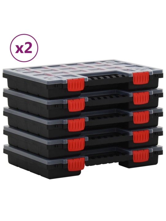 Lajittelulaatikot 10 kpl 34,5x25x5 cm polypropeeni