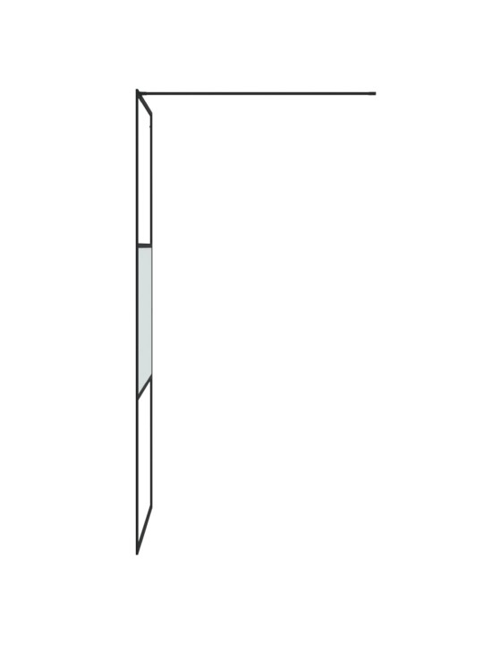 Walk-in suihkuseinäke musta 80x195 cm puolihuurrettu ESG-lasi