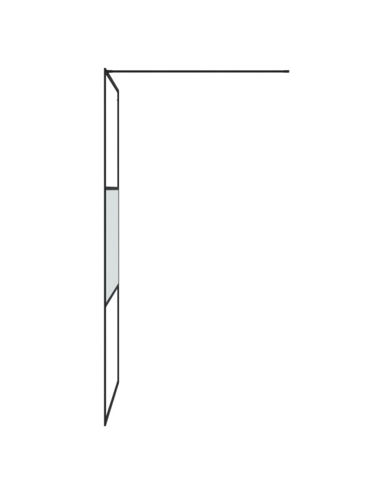 Walk-in suihkuseinäke musta 100x195 cm puolihuurrettu ESG-lasi