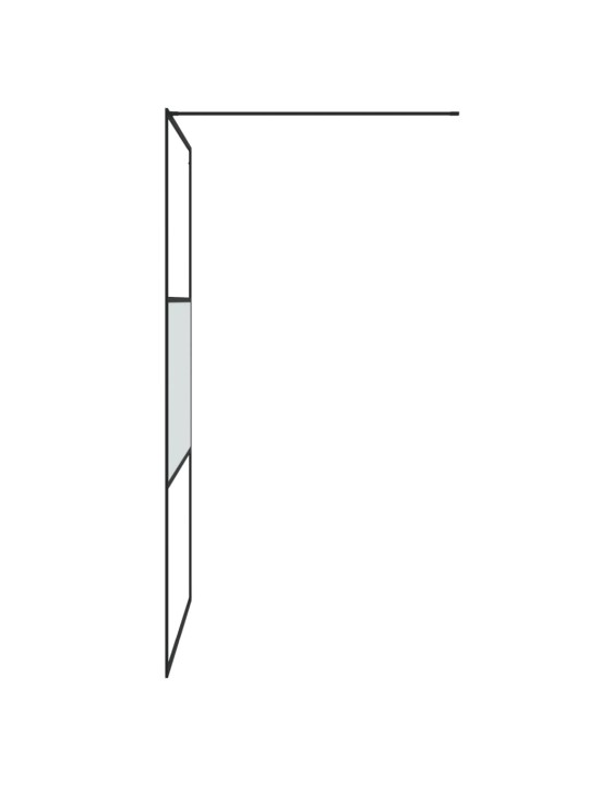 Walk-in suihkuseinäke musta 115x195 cm puolihuurrettu ESG-lasi