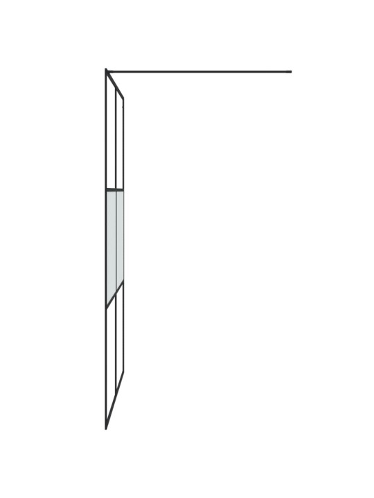 Walk-in suihkuseinäke musta 140x195 cm puolihuurrettu ESG-lasi