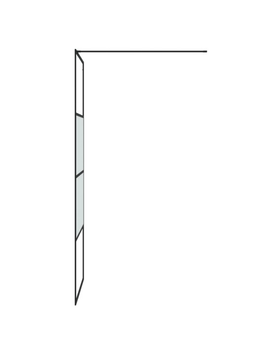 Walk-in suihkuseinäke musta 80x195 cm puolihuurrettu ESG-lasi