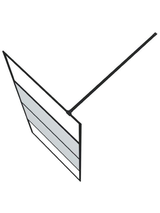 Walk-in suihkuseinäke musta 90x195 cm puolihuurrettu ESG-lasi