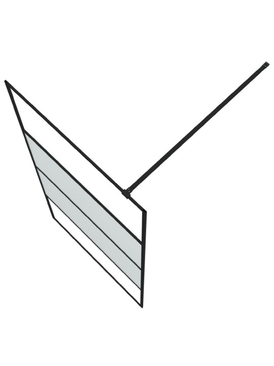 Walk-in suihkuseinäke musta 100x195 cm puolihuurrettu ESG-lasi