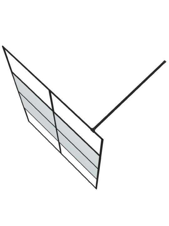 Walk-in suihkuseinäke musta 140x195 cm puolihuurrettu ESG-lasi