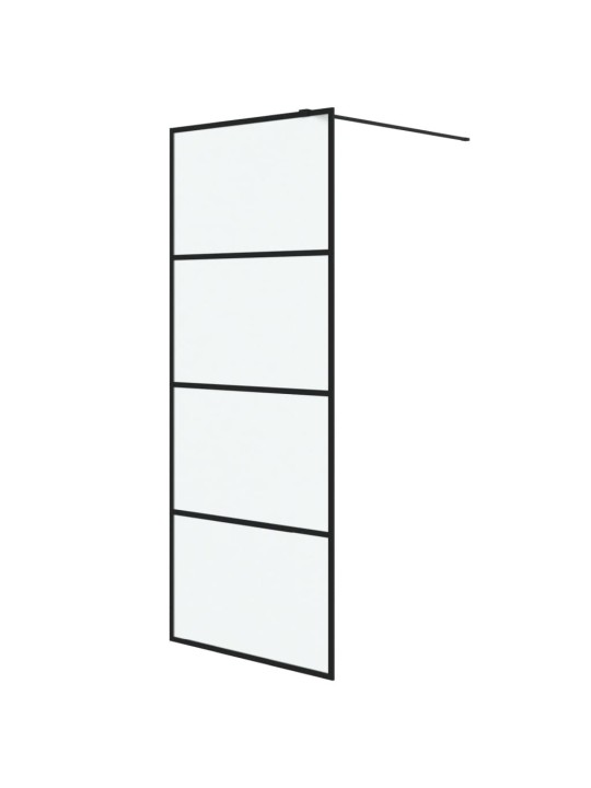 Walk-in suihkuseinäke musta 80x195 cm huurrettu ESG-lasi