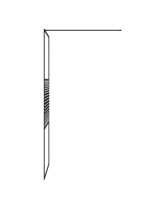 Walk-in suihkuseinäke musta 80x195 cm kirkas ESG-lasi