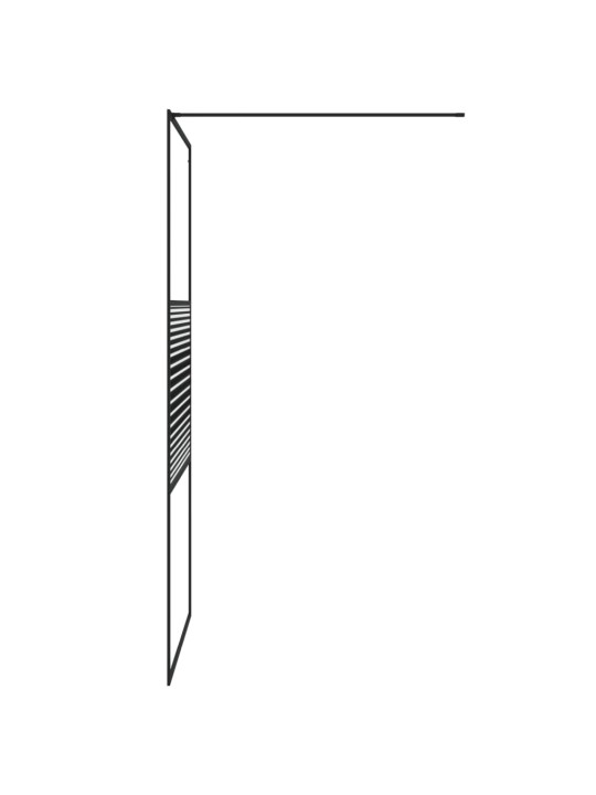 Walk-in suihkuseinäke musta 100x195 cm kirkas ESG-lasi