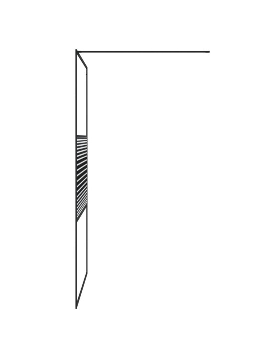 Walk-in suihkuseinäke musta 115x195 cm kirkas ESG-lasi