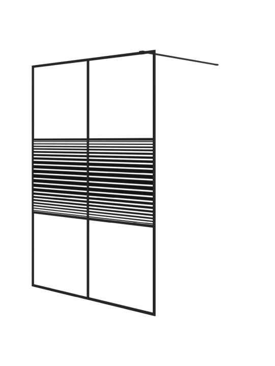 Walk-in suihkuseinäke musta 140x195 cm kirkas ESG-lasi