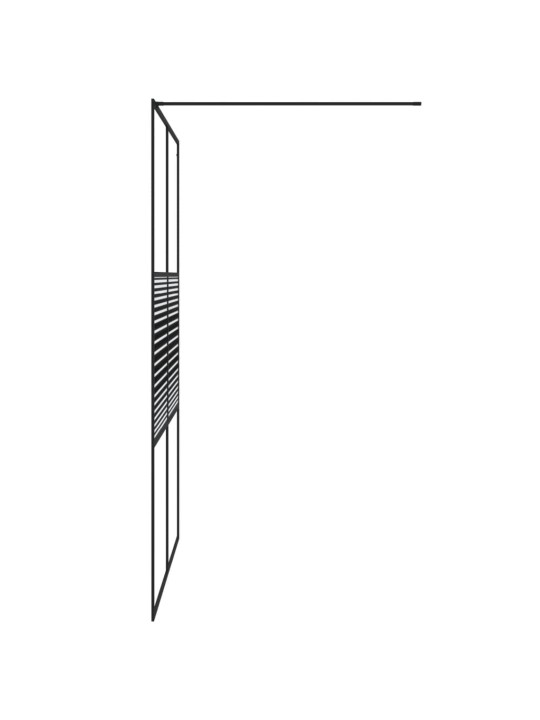 Walk-in suihkuseinäke musta 140x195 cm kirkas ESG-lasi