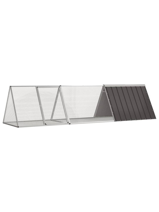 Kanihäkki antrasiitti 302,5x80,5x71 cm galvanoitu teräs