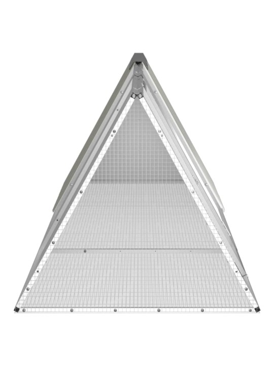 Kanihäkki harmaa 302,5x80,5x71 cm galvanoitu teräs