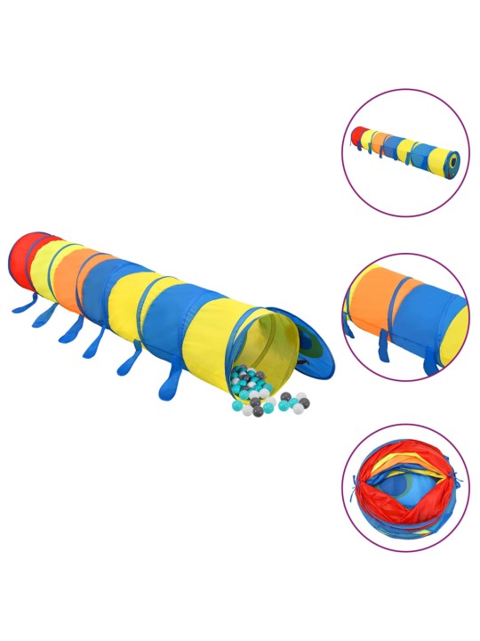 Lasten leikkitunneli 250 pallolla monivärinen 245 cm polyesteri