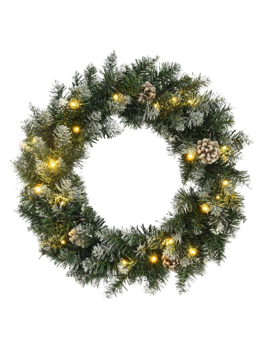 Jouluseppele LED-valoilla vihreä 45 cm PVC