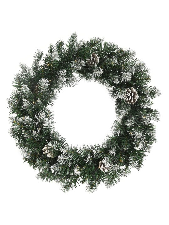 Jouluseppele LED-valoilla vihreä 45 cm PVC