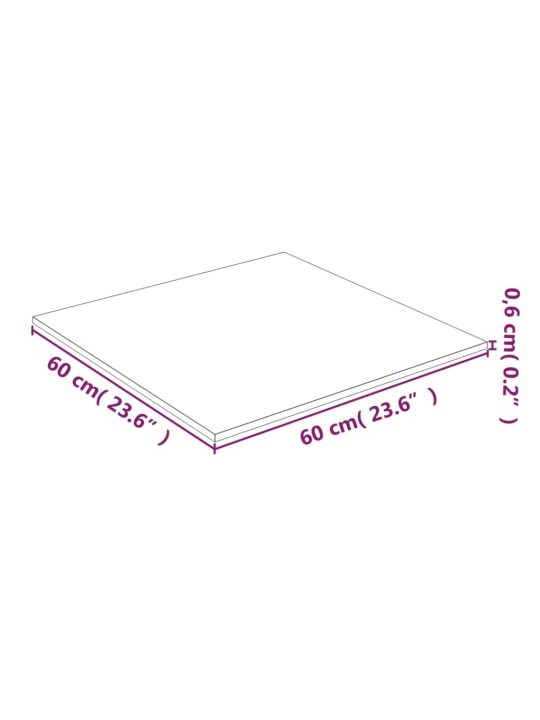 Pöytälevy läpinäkyvä 60x60 cm karkaistu lasi