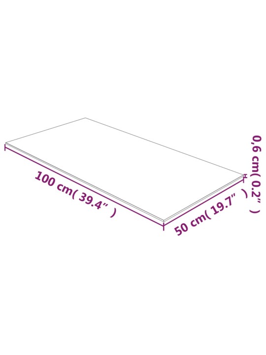 Pöytälevy läpinäkyvä 50x100 cm karkaistu lasi