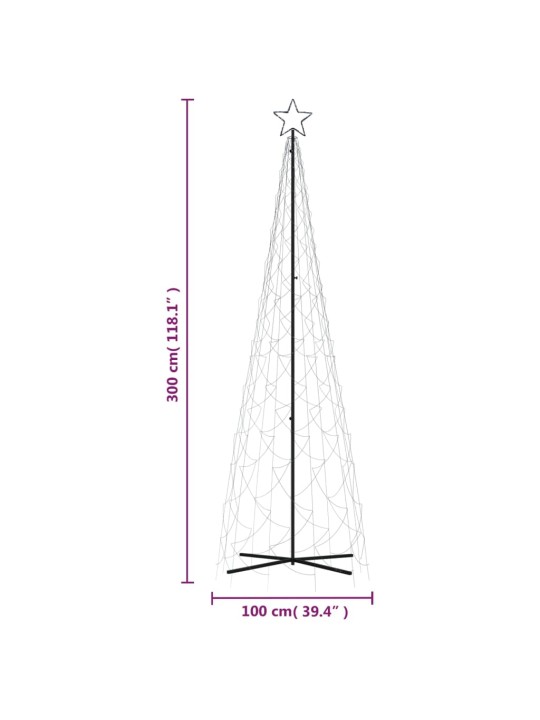 Kartio joulukuusi 500 kylmän valkoista LED-valoa 100x300 cm