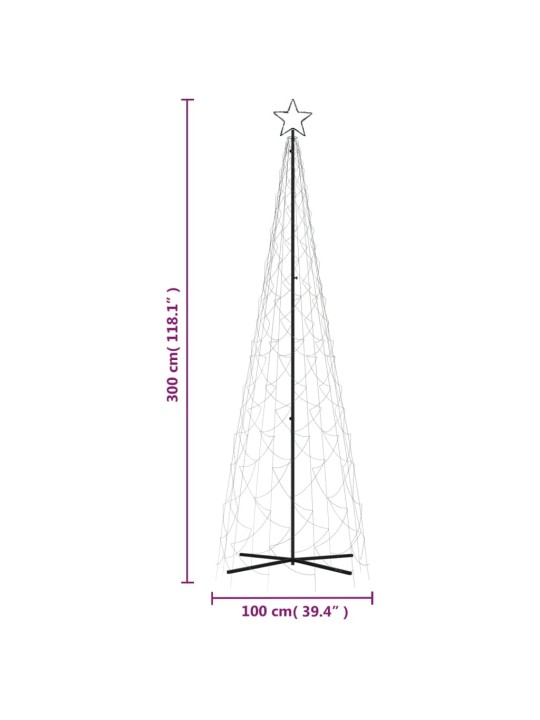 Kartio joulukuusi 500 värikästä LED-valoa 100x300 cm