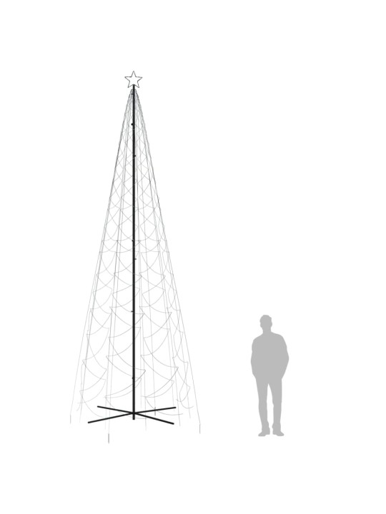 Kartio joulukuusi 1400 kylmän valkoista LED-valoa 160x500 cm